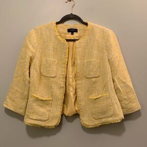 Talbots Fringe Trim Tweed Jacket